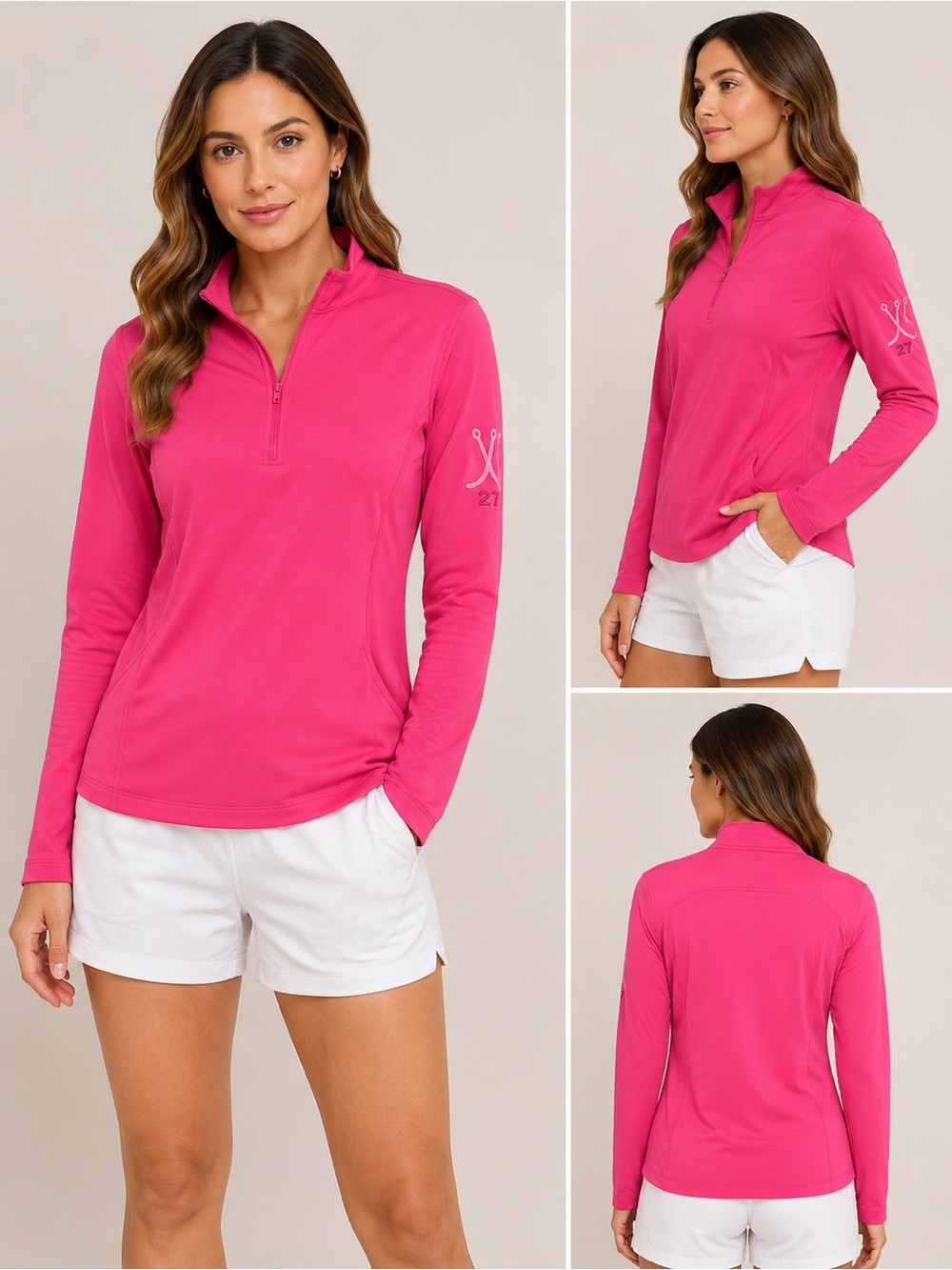 Performance 1/4 Zip Pullover - Hot Pink